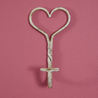 Aged Cast Iron Heart Hook - Box of 4