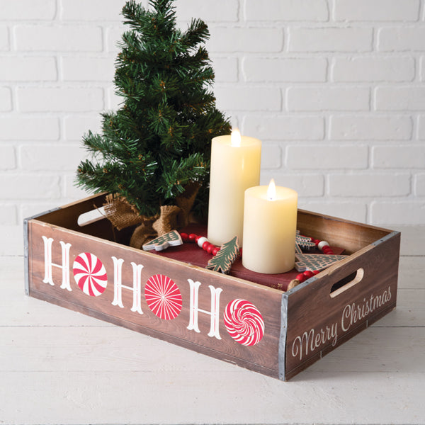 Ho Ho Ho Holiday Wood Crate