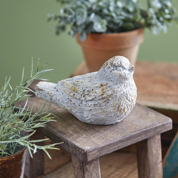 Rustic Cottage Nestled Bird Figurine