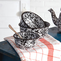 Set of Three Splattered Enamel Bowls
