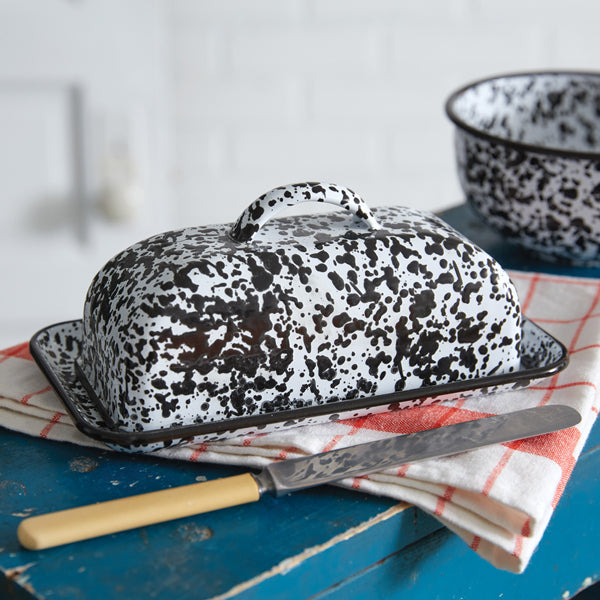 Splattered Enamel Butter Dish