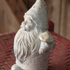 Santa Gnome with Mushroom Figurine