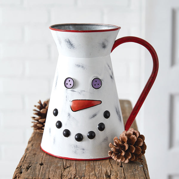 Wintry Snowman Pitcher