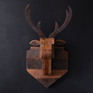 Wood Deer Head Mount