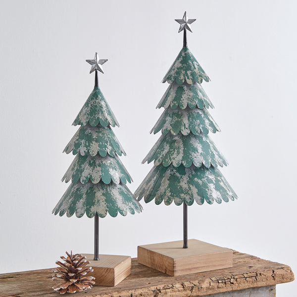 Set of Two Evergreen Trees