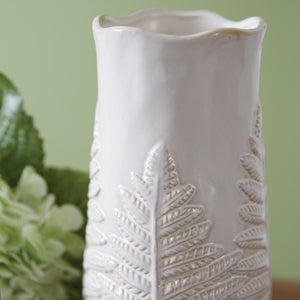 Stoneware Fern Leaf Vase