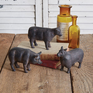 Rustic Cow Figurine - Box of 4