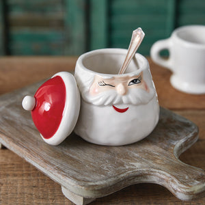 Winking Santa Sugar Jar