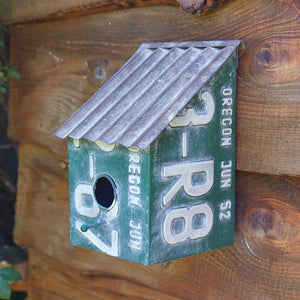 Slanted License Plate Birdhouse