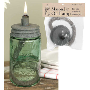 Mason Jar Oil Lamp Lid - Barn Roof - Box of 4 - D&J Farmhouse Collections