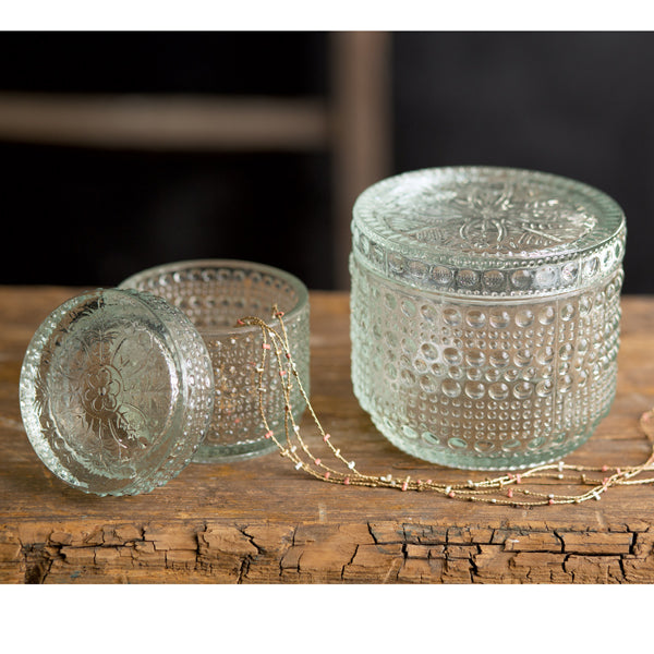 Set of Two Decorative Glass Jars - D&J Farmhouse Collections