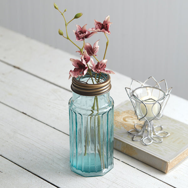 Flower Frog with Recycled Glass Jar - D&J Farmhouse Collections