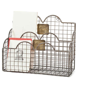 Letters In Mail Caddy - Aged Nickel - D&J Farmhouse Collections
