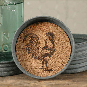 Mason Jar Lid Coaster - Rooster - Box of 4 - D&J Farmhouse Collections