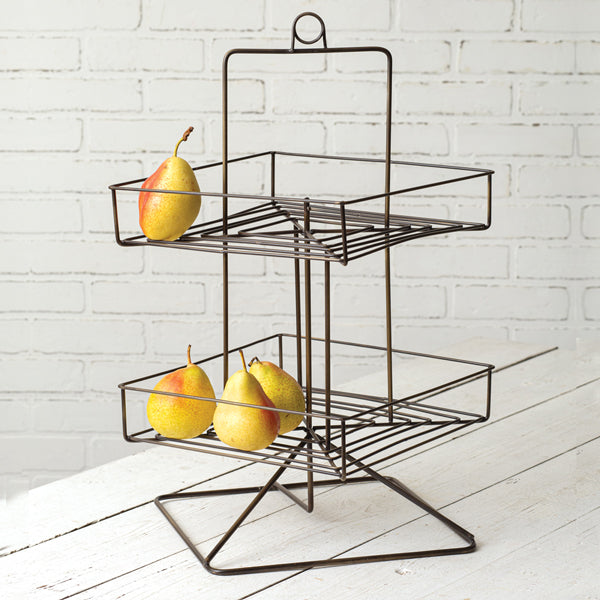 Two-Tier Revolving Wire Tray - D&J Farmhouse Collections