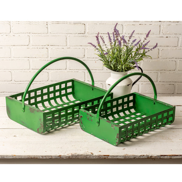 Set of Two Metal Storage Baskets - D&J Farmhouse Collections