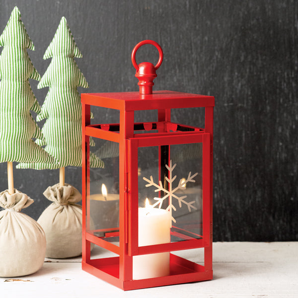 Etched Snowflake Lantern - D&J Farmhouse Collections