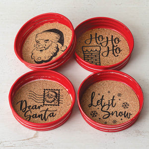 Set of Four Christmas Coasters - D&J Farmhouse Collections