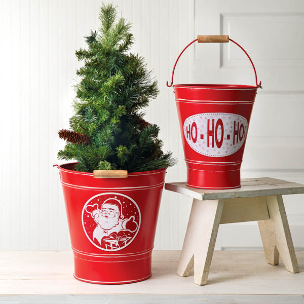 Set of Two Holiday Buckets - D&J Farmhouse Collections