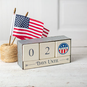 Wooden Block Calendar with Metal Box - D&J Farmhouse Collections