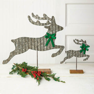 Set of Two Galvanized Reindeers - D&J Farmhouse Collections