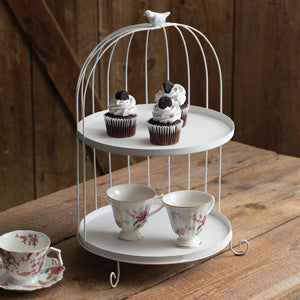Two-Tier Bird Cage Dessert Tray - D&J Farmhouse Collections