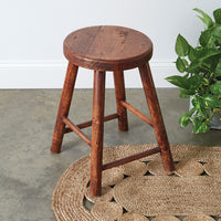 Vintage-Inspired Polished Wooden Stool - D&J Farmhouse Collections