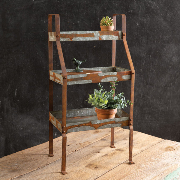 Three-Tier Rustic Standing Shelves - D&J Farmhouse Collections