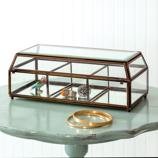 Divided Antique Mirrored Trinket Box - D&J Farmhouse Collections