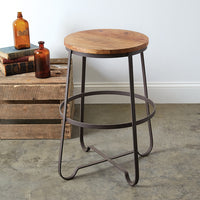 Industrial Wood Top Stool - D&J Farmhouse Collections