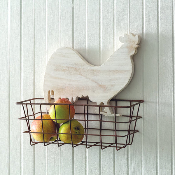 Rustic Rooster Basket - D&J Farmhouse Collections