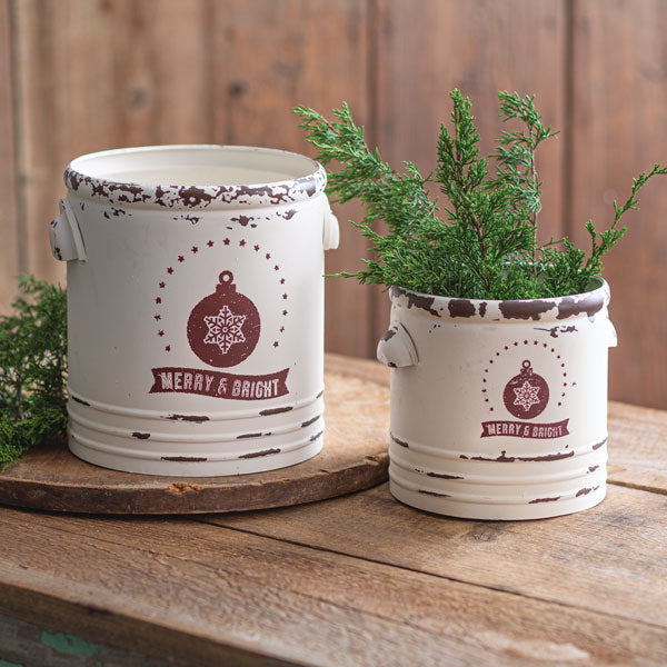 Set of Two Merry and Bright Containers - D&J Farmhouse Collections