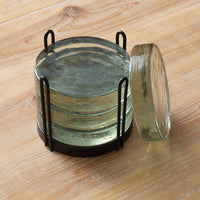 Blocked Glass Coasters Caddy - D&J Farmhouse Collections