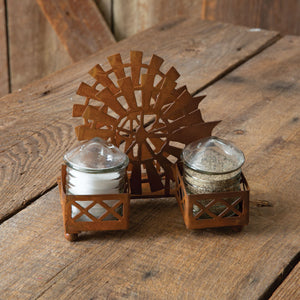 Windmill & Silo Salt Pepper and Napkin Caddy - D&J Farmhouse Collections