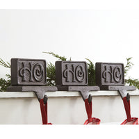 Set of Three Cast Iron Ho Ho Ho Stocking Holders - D&J Farmhouse Collections