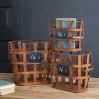 Set of Three Rustic Numbered Baskets - D&J Farmhouse Collections