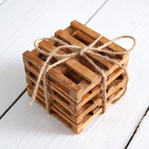 Set of Four Wood Pallet Coasters