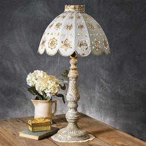 Table Lamp with Decorative Metal Shade - D&J Farmhouse Collections