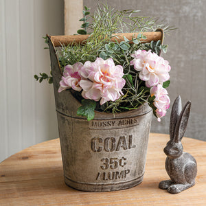 Coal Bucket with Wooden Handle - D&J Farmhouse Collections