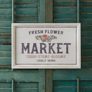 Locally Grown Flower Market Framed Sign - D&J Farmhouse Collections