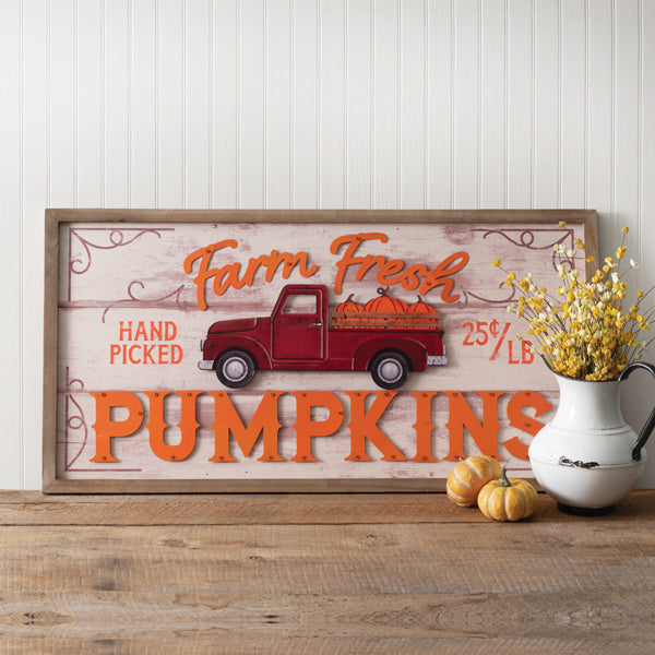 Farm Fresh Pumpkins Wall Sign - D&J Farmhouse Collections