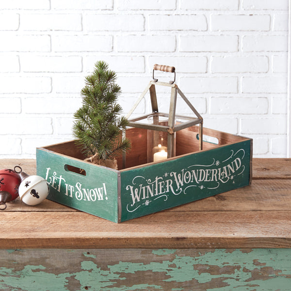 Winter Wonderland Holiday Wood Crate - D&J Farmhouse Collections