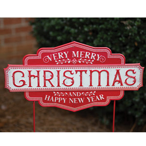 Very Merry Christmas and New Year Garden Stake - D&J Farmhouse Collections