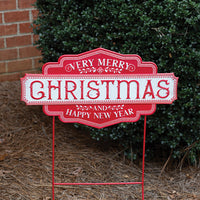 Very Merry Christmas and New Year Garden Stake - D&J Farmhouse Collections