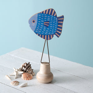 Wood Spotted Fish with Stand