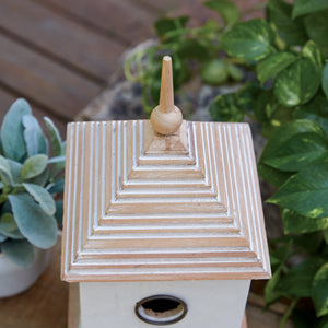 Wood Pedestal Birdhouse