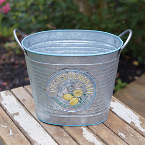 Ice Cold Lemonade Galvanized Bucket