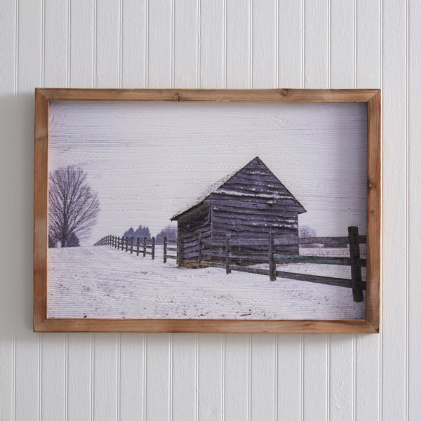 Snowy Barn Wall Art