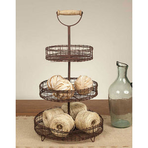Three Tier Stand With Handle - D&J Farmhouse Collections