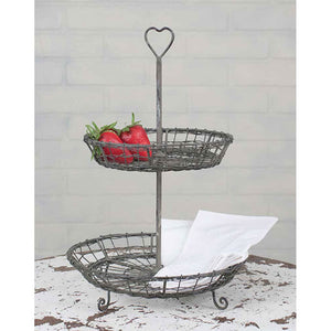 Wire Heart Two-Tier Serving Stand - D&J Farmhouse Collections